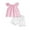 Pink, variant on LYHaoo Clothing Sets for Girls Summer Baby Girl's Light Weight Sweet Knot Print Sleeveless Top With Ruffled Hem And Short Pants Set Sizes 3-4 Years(Pink)
