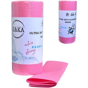 Essuie-glaces de nettoyage, Rouge, 60 Feuilles, 6 Laminoir/boîte. Wipes de nettoyage lavables pour les cuisines, les bureaux et les ateliers.