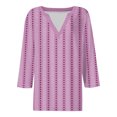 thumbnail image 4 of hxobax Plus Size 3/4 Sleeve Tops For Womens Striped Tunic Shirts Casual V Neck Polka Dot Blouse Tees, 4 of 5