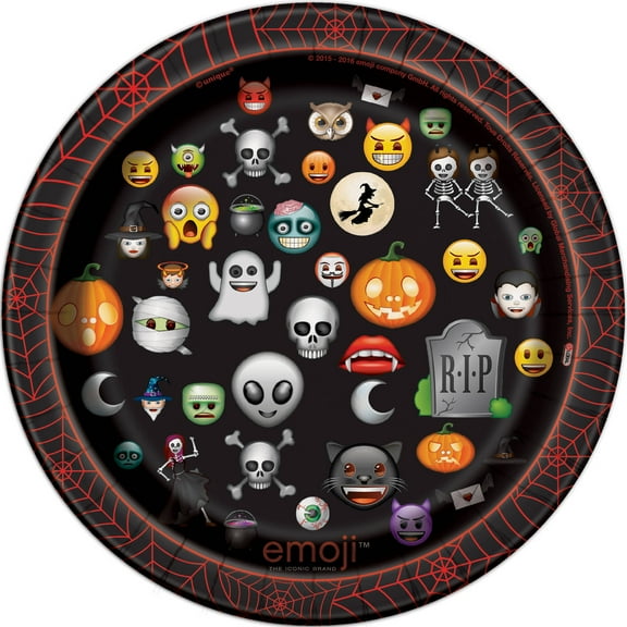 Emoji Halloween Paper Dessert Plates, 7in, 8ct