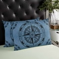 thumbnail image 4 of Nautical Compass Throw Pillow Cover, Vintage Ocean Blue Circle Rectangle Decorative Pillow Case Protector Soft Cushion Cover Lumbar Pillowcase for Couch Sofa Bedroom Car Chair Decor 16x24 Inch, 4 of 8