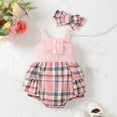 thumbnail image 2 of Romper for Girls, Sleeveless Ruffled Lace Round-Neck Embroidery Printed Princess Bow Skirt with Matching Hairband, Soft Polyester-Spandex Blend, Breathable Summer Wear, 2 of 9