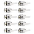 thumbnail image 1 of Probrico - Juego de 10 manijas cuadradas para cerradura de puerta, sin llave, pomos de puerta, pomos de paso, cerradura interior, pasillo, armario en níquel satinado, 1 of 1