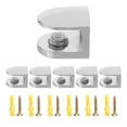 thumbnail image 1 of Abrazaderas de Vidrio Ajustables de 6 Piezas Soporte de Vidrio de 6 Mm Soporte de Estantes de Vidrio de AleacióN de Zinc Clip de Vidrio para Cuarto de BañO Cocina, 1 of 1
