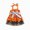 Q110 Orange, variant on Angala Party Dress For Girls Sleeveless Square Collar Geometric Print Girls Halloween Dresses