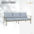 thumbnail image 3 of HAPPATIO Outdoor 3 Seatsofa, Aluminum Single Sofa, Rope Design Backrest, with Comfortable Cushions, All Weather Furniture, for Yard, Deck, Porch, 3 of 6