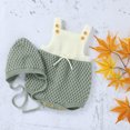 thumbnail image 3 of Fashionable Infant Knitted Romper Set, Baby Boys Girls Summer Autumn Simple Style Color Matching Sleeveless Suspender Jumpsuit + Solid Color Hat Kit, 3 of 5
