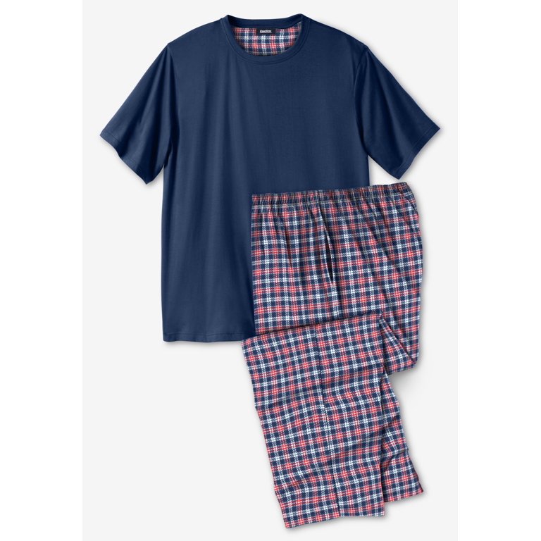 Kingsize Men's Jersey Knit Plaid Pajama Set photo 2