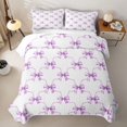 thumbnail image 2 of Homewish Kawaii Bow Twin Quilt Set For Girls,Purple Bowknot Bowtie Twin Coverlet Set,2 Pieces, 2 of 7