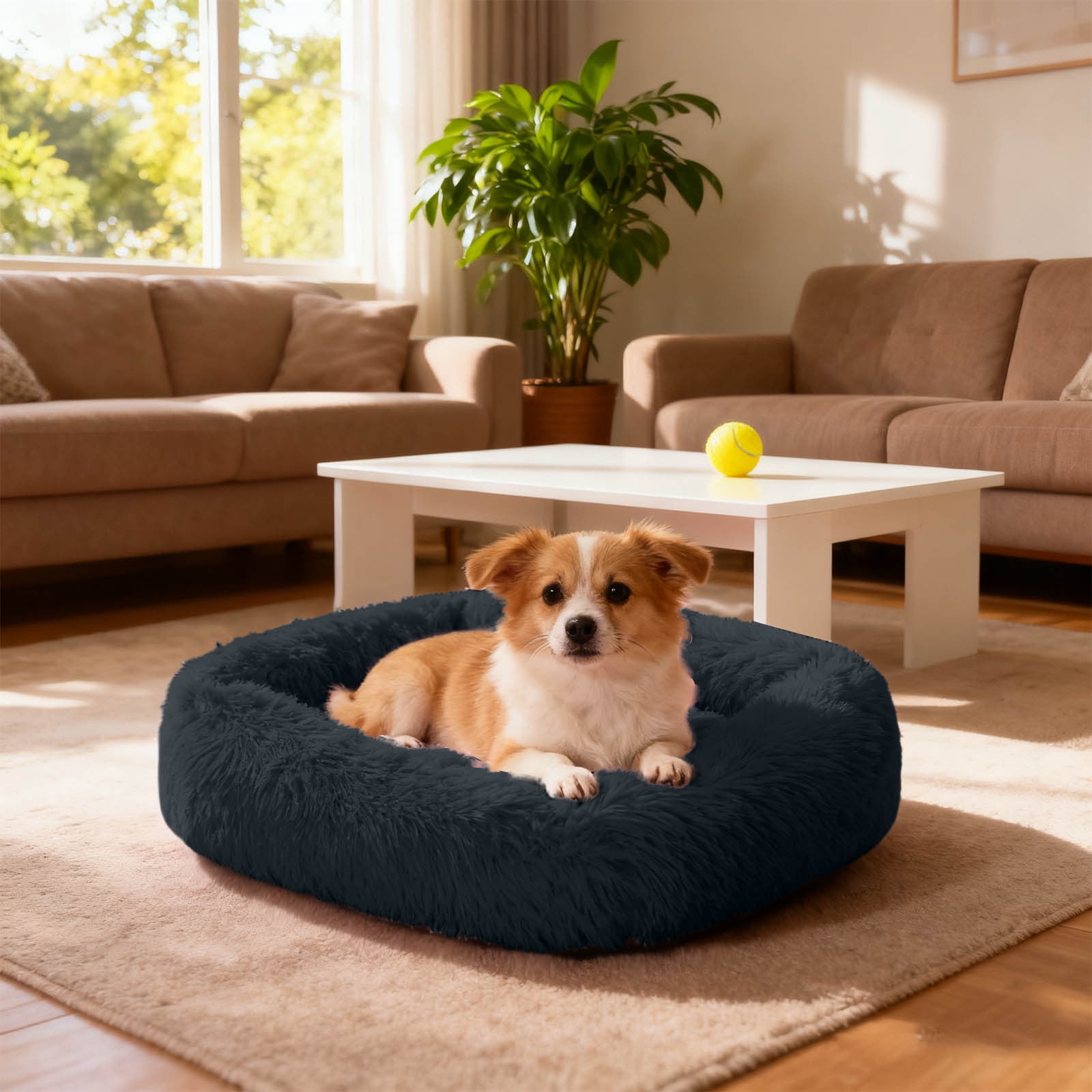 Pet Comfort Haven Cat and Dog Bed Calming Cushion with Self-Warming Indoor Outdoor Sleeping Solution for