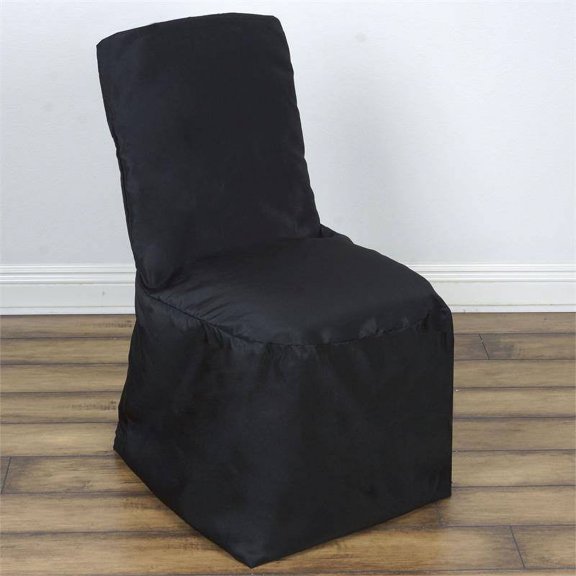 Efavormart 10PCS Black Square Top Polyester Banquet Chair Cover Dinning Event Slipcover For Wedding Party Banquet Catering