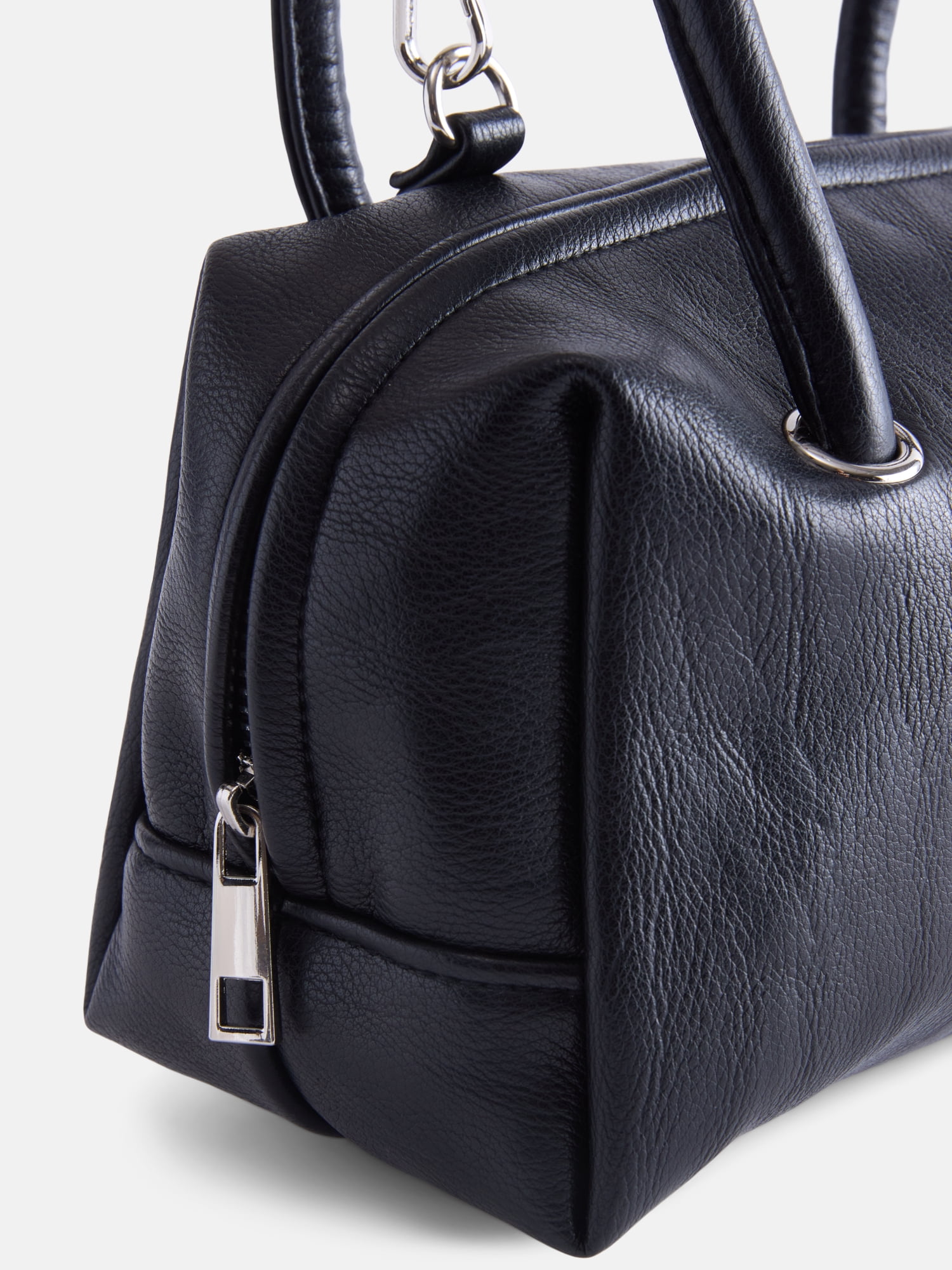 No Boundaries Women's East West Bowler Handbag, Black