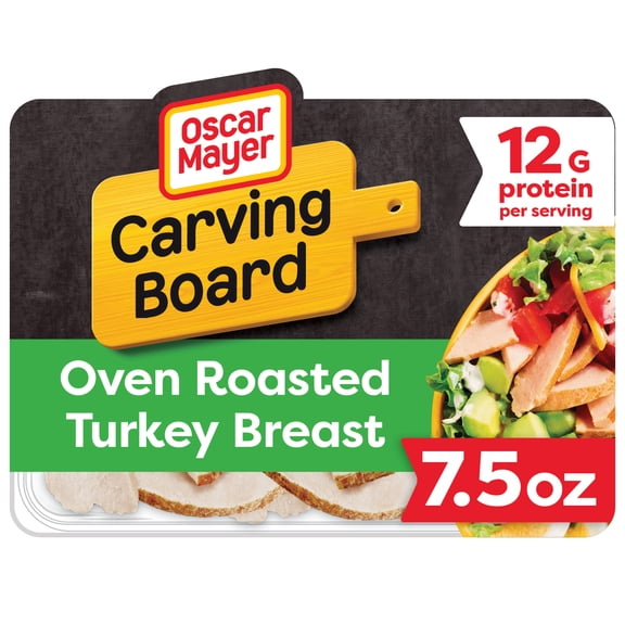 Oscar Mayer Carving Board Sliced Deli Meat, for Sandwiches and Easy Lunches, Oven Roasted Turkey, 12g Protein, 7.5 oz