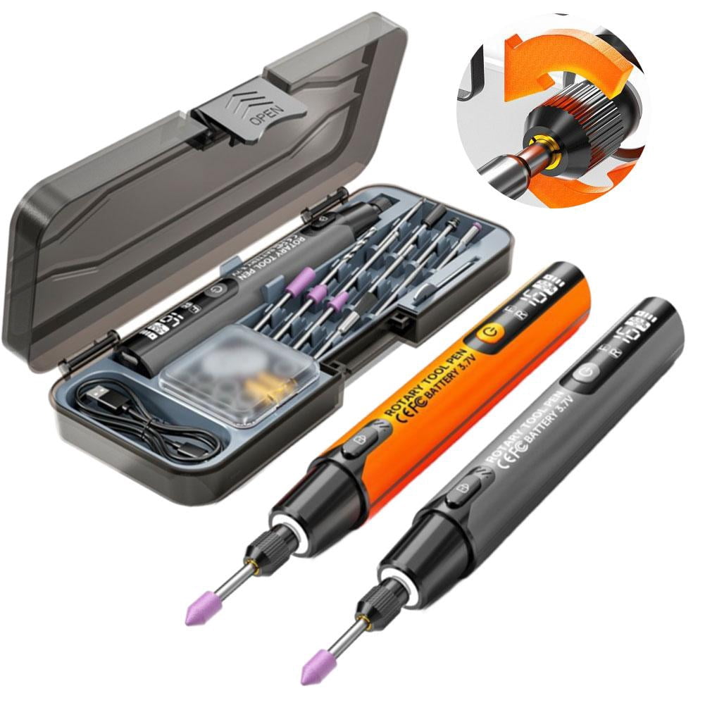Electric Mini Grinder,Cordless Engraving Pen with 6-Speed Adjustable&LED Display,Mini Rotary Tool and Cordless Engraver for Craft Multi-Function Glass Etching Kit for Metal, Wood
