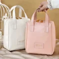 thumbnail image 5 of Bolsa de maquillaje portátil de PU, gran capacidad, bolsa de almacenamiento de cosméticos portátil de viaje con sentido avanzado, bolsa de lavado y maquillaje, 5 of 5