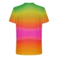 thumbnail image 4 of HOMADLES Short Sleeve T Shirt for Men Gradient Crewneck Color Block, T Shirt Watermelon Red L, 4 of 5