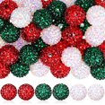 thumbnail image 1 of Huquary 80 cuentas redondas de diamantes de imitación de 0.787 in, bolas de discoteca, Halloween, otoño, Acción de Gracias, Navidad, resina de cristal, cuentas gruesas de chicle para hacer joyas, sumi, 1 of 3