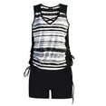 thumbnail image 2 of Womens Tummy Control Tankini Set with Built in Bra, 2 Piece Swimsuit with Shorts, Flattering Boho Swimwear, Quick Dry Beach Outfit White 2XL, 2 of 3