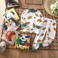 thumbnail image 2 of Conjunto de ropa de dormir para niños, ropa de dormir, Jersey, top, pantalones, pijama de Navidad, dibujos animados de dinosaurios, pijamas para bebés, niños y niñas, invierno, otoño, 2 of 4