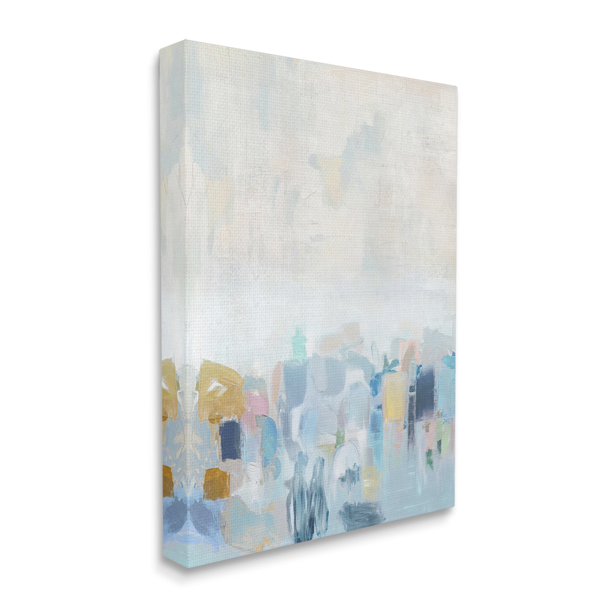 Stupell Industries Blue Abstract Landscape Abstract Painting Gallery Wrapped Canvas Art Print Wall Art, 36 x 48