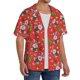 thumbnail image 2 of Balery Cute Christmas Bunny Camisa Casual de Manga Corta con Botones para Hombre, Texturizada, Estilo Cubano, para Playa, Verano-Small, 2 of 5