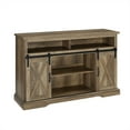 thumbnail image 1 of Pemberly Row 52" Sliding Door TV Stand Console in Rustic Oak Barnwood, 1 of 5