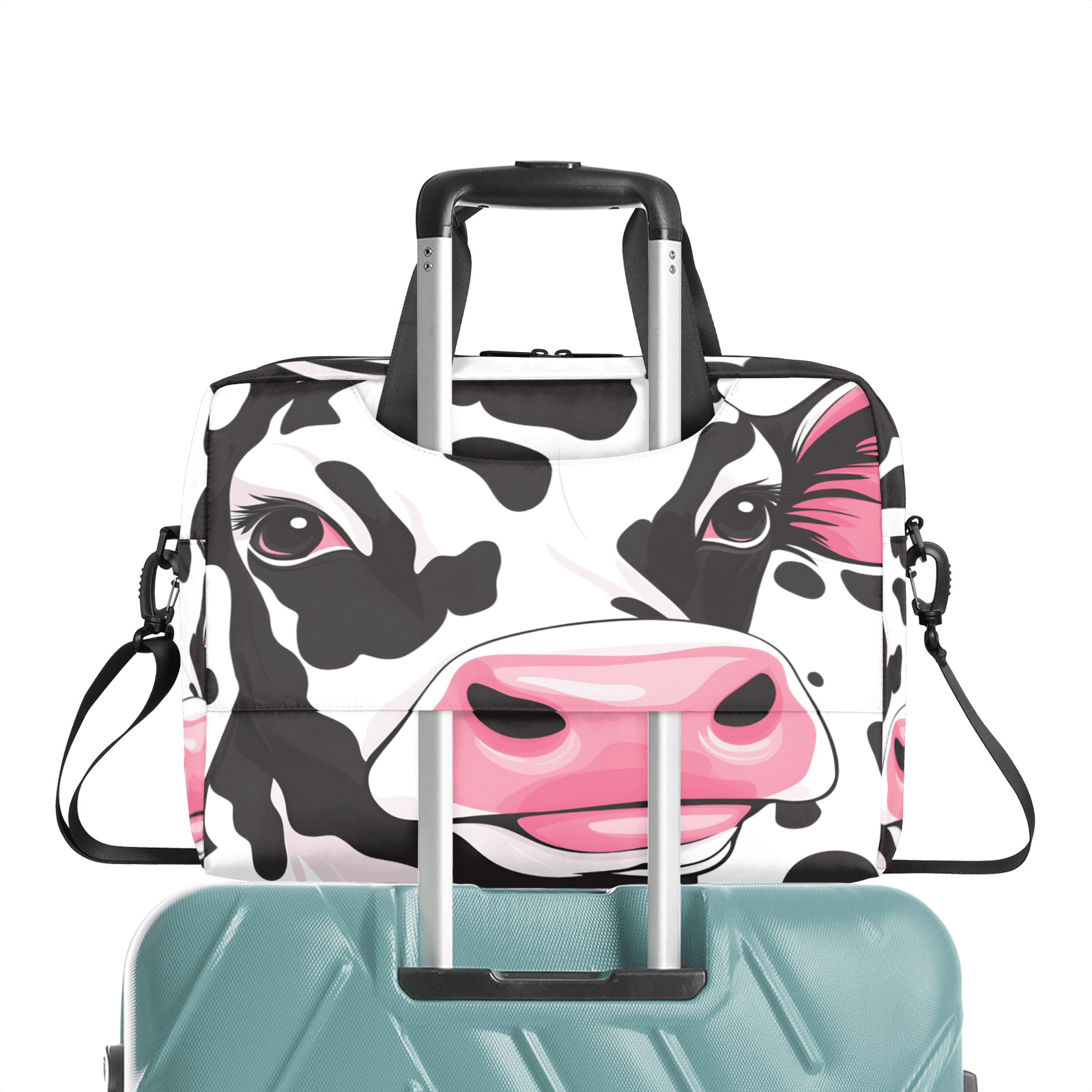 Herdesigns Cow Laptop Bag for Women Men, Computer Case Briefcase Messenger Bags, 15-15.6 inch Laptop Sleeve Shoulder Bag