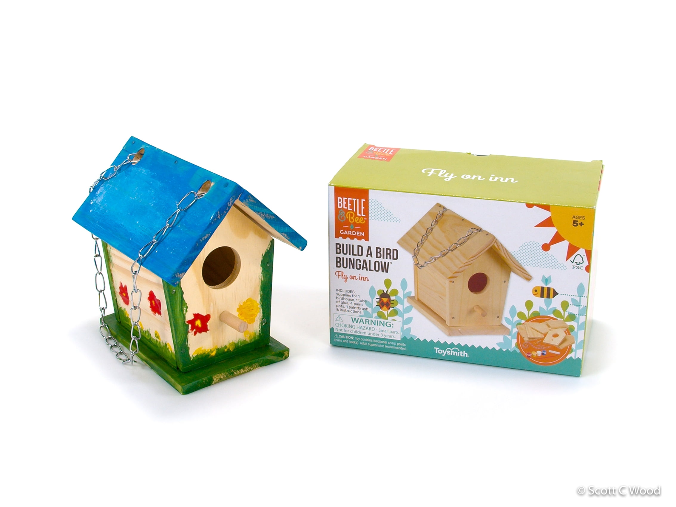 Toysmith Build A Bird House Bungalow Craft Kit (10 Pieces)