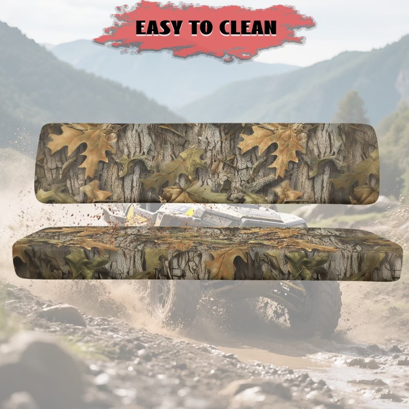 Uorisanigo UTV Seat Cover for Mule Seats Accessories Parts Non-Slip Camo Hunting Forest UTV Bench Seat Cover Cushion for Kawasaki Mule 3010 4x4 Hardwoods Green HD 2004-2008