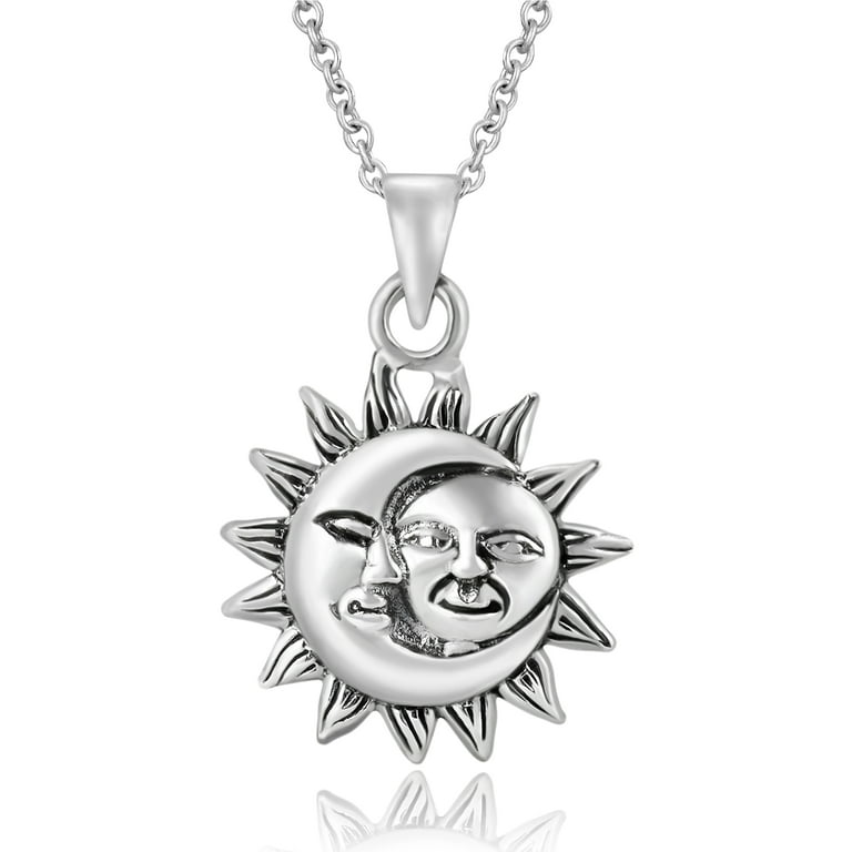 Celestial sun and moon necklace deals