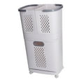 thumbnail image 5 of Storage Basket Laundry Organizer Sorter with Wheels Durable PP Plastic Three Layer Space Saving for Closet Apartment, 5 of 7