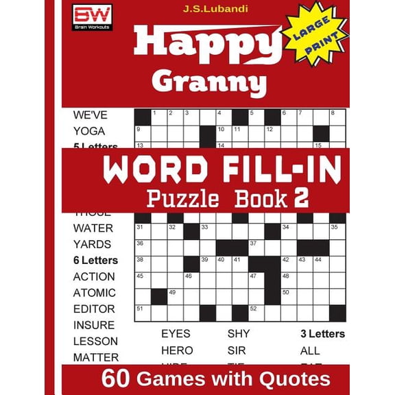 Happy Granny Word Fill-in Puzzle Book