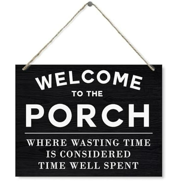 Farmhouse Wood Sign Welcome to the Porch Decorative Wood Plaque for Hanging Home Decor for Indoor Outdoor Wall Decor Art Porch Decor Garden Yard Decor Rustic Wall Plaque with Hanging Rope