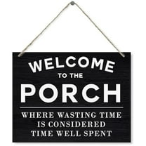 Farmhouse Wood Sign Welcome to the Porch Decorative Wood Plaque for Hanging Home Decor for Indoor Outdoor Wall Decor Art Porch Decor Garden Yard Decor Rustic Wall Plaque with Hanging Rope