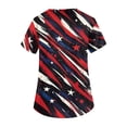 thumbnail image 5 of Womens 4th of July Scrub Tops Casual V Neck American Flag Print Scrub Shirts Short Sleeve Independence Day Patriotic Scrubs Medical Nurse Workwear Nursing Uniform with Pockets Red L, 5 of 5