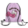 thumbnail image 2 of Hello Kitty Drawstring Backpack Water Resistant String Bag Sackpack Cinch for Sports, Gym, Travel, Swimming, Yoga, Beach, 2 of 7