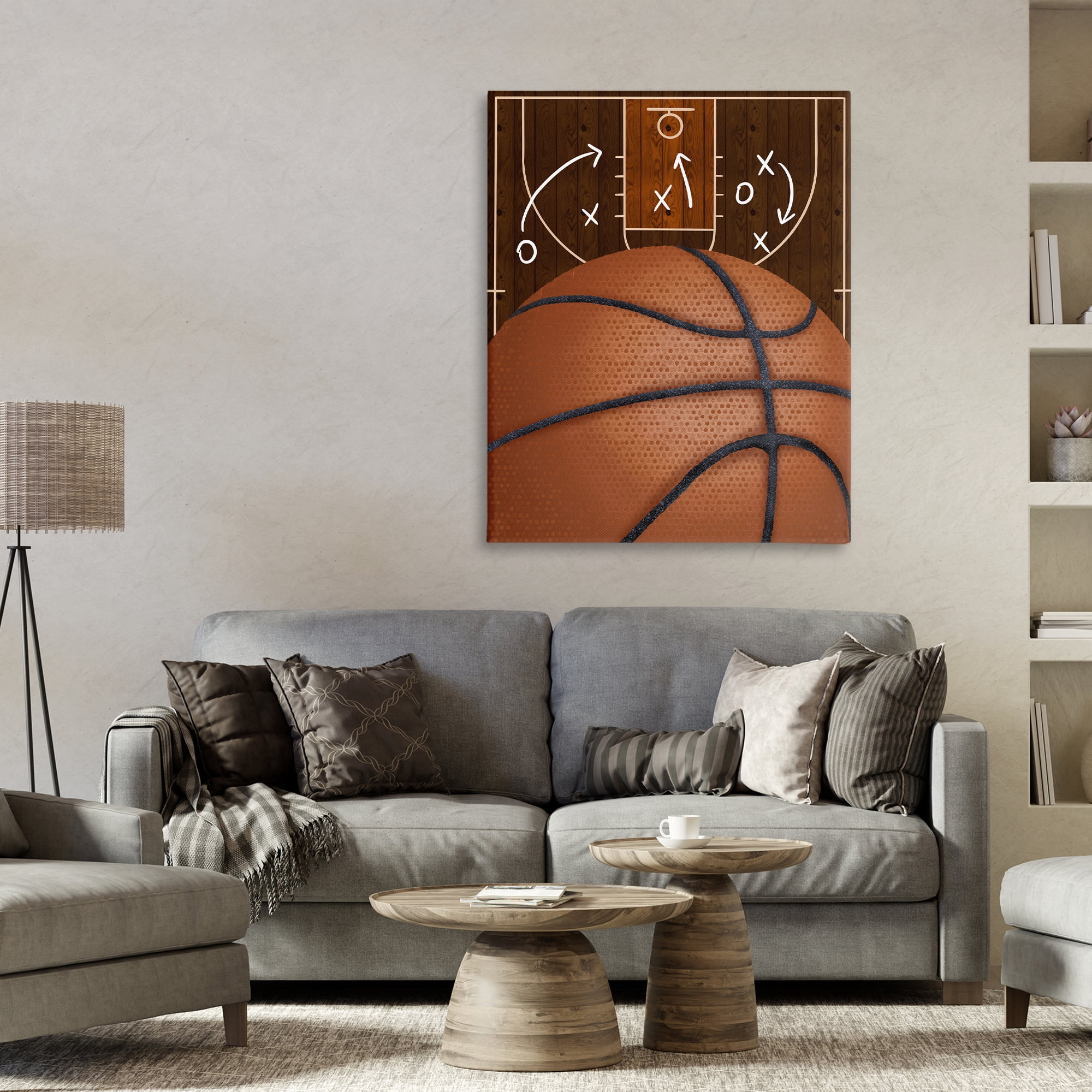 Stupell Industries Basketball Court Tactics Canvas Wall Art, design by Jennifer Stith