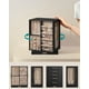 thumbnail image 3 of SONGMICS Caja Joyero Giratorio 360°, Caja de Joyas con 5 Cajones, Ventanas Laterales de Cristal, Gran Capacidad, Almacenamiento Vertical, Diseño Abierto, Idea de Regalo, Negro Tinta, 3 of 5