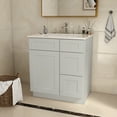 thumbnail image 2 of 30 in. W x 21 in. D x 34.5 in. H in Shaker Dove Plywood Ready to Assemble Floor Vanity Sink Base Kitchen Cabinet with Right Door, 2 of 6