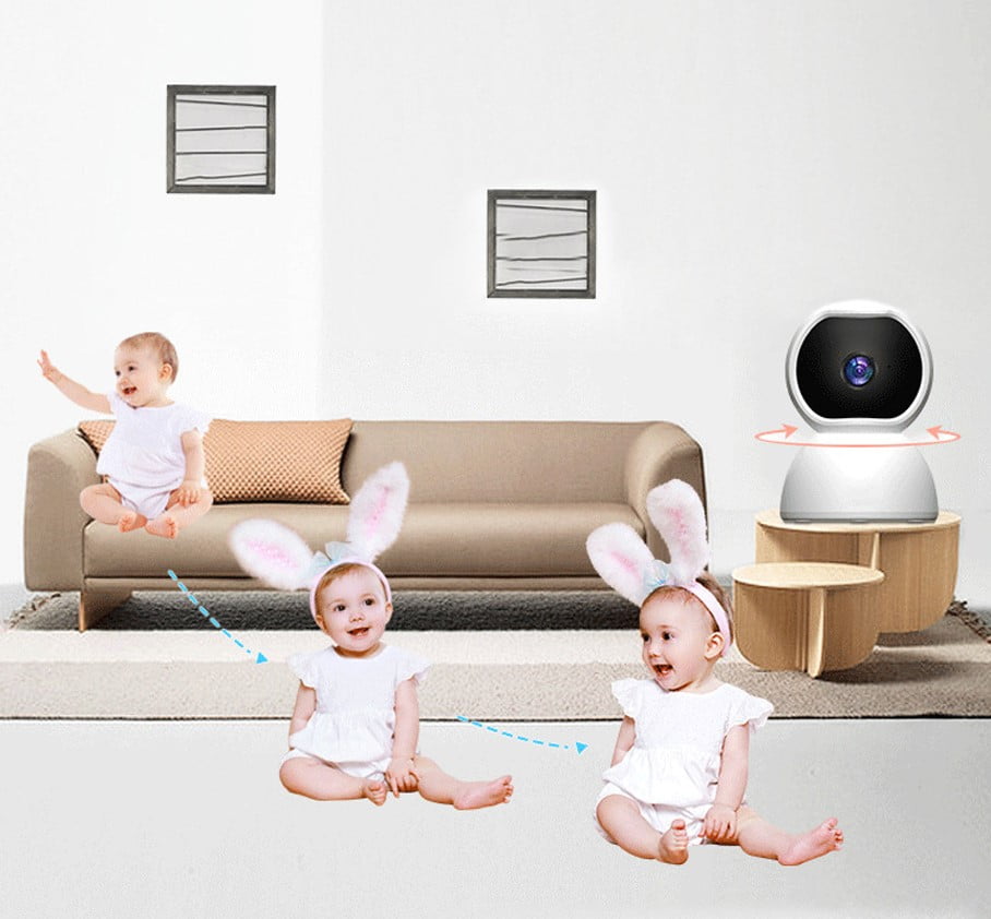 Ponyta Home Security Camera, Baby Camera, 1080P HD Wireless WiFi Indoor Camera Smart Nanny Pet Dog Cat Dome Cam with Night Vision, 2-Way Audio, Phone App, Motion Detection (White)