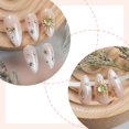 thumbnail image 3 of LOVEVER 24pcs Gold Acrylic Press on Nail French Tips Sun Moon Design Almond False Nail, 3 of 7