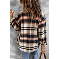 thumbnail image 5 of Cali Chic Women's Plaid Shacket Button Down Jacket Celebrity Blue Geometric Coat Top (multicolor, medium), 5 of 11