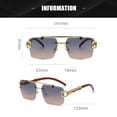thumbnail image 2 of Gafas de sol retras sin marco del marco del cuadrado del haz doble de las gafas de sol de la cabeza del leopardo, hechas de PC, 2 of 5