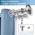 thumbnail image 2 of Urbanest Adjustable Double Curtain Rod Set Semplice Manhattan Finials – 1″ Front & 3/4″ Back Rod With Brushed Steel Rod, 28–48 Inches, 2 of 6