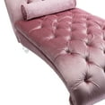 thumbnail image 6 of Zechuan Curved Lounge Chaise sofa, Accent Chair Sofa with Acrylic Leg, Pink, 6 of 9