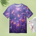 thumbnail image 5 of Lavender T-Shirt O Neck Oversize T-Shirts Short Sleeve Classic Tees Women Summer Graphic Tops, 5 of 5