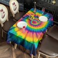 thumbnail image 2 of Colorful Rainbow Tie Dye Spiral Pattern Rectangle Tablecloth 60"x120",Waterproof Polyester Rectangle Table Cloth, Wipeable Spillproof Polyester Tablecloth for Dining, Camping, Indoor and Outdoor, 2 of 6