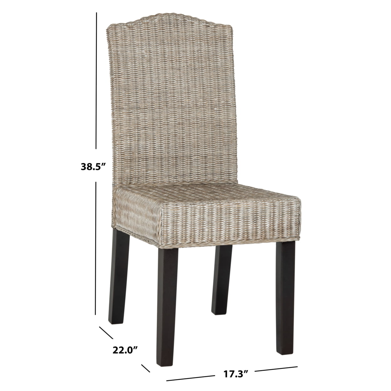 SAFAVIEH Odette 19''H Wicker Dining Chair Antique/ Grey