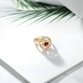 thumbnail image 4 of Gem Stone King 18K Yellow Gold Plated Silver Round Red Garnet Flower Blossom Ring for Women (2.03 Cttw, Gemstone January Birthstone, Size 6), 4 of 4