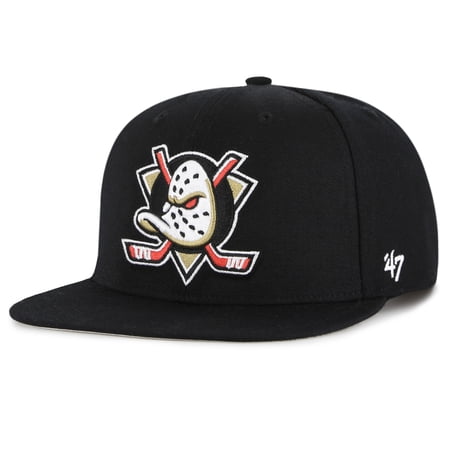 Men's '47 Black Anaheim Ducks No Shot Captain Snapback Hat